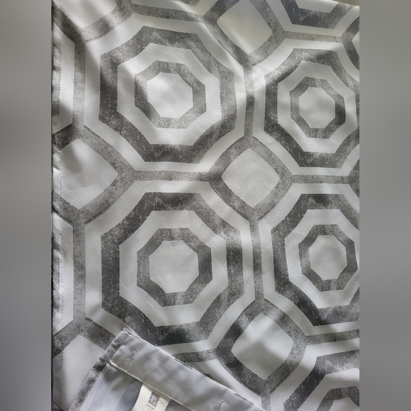 Octagon Blocks Shower Curtain White / Gray 72" × 72" - Picture 7 of 12